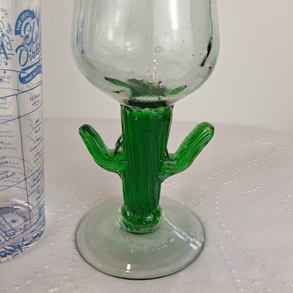 2 Mexican Glass Margarita Glasses & Margarita Recipe Measure Glass - Picture 3 of 10